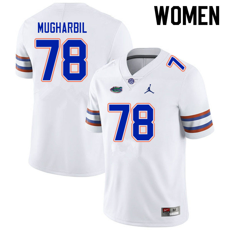 Women #78 Yousef Mugharbil Florida Gators College Football Jerseys Sale-White - Click Image to Close